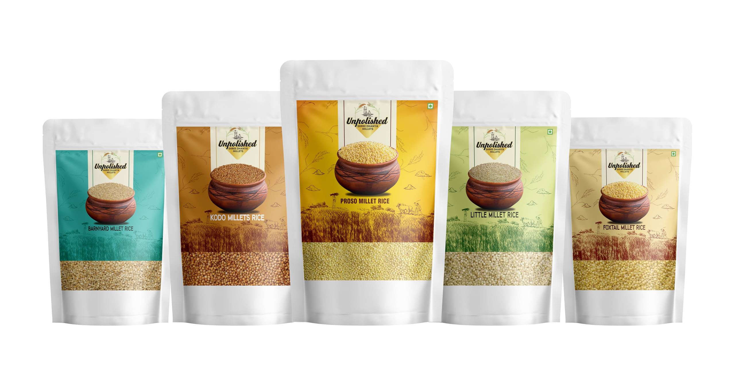 Siridhanya Millets Whole Grains Organic Unpolished Millet Rice Combo -Foxtail 450g,Kodo 450g,Little 450g, PROSO 450g,Barniyard 450g pack of 5 (450gms * 5Pack) By Dr Khadar,Positive Millet 2.25kg (B0CQMWSKSV) Amazon Price History, Amazon Price Tracker