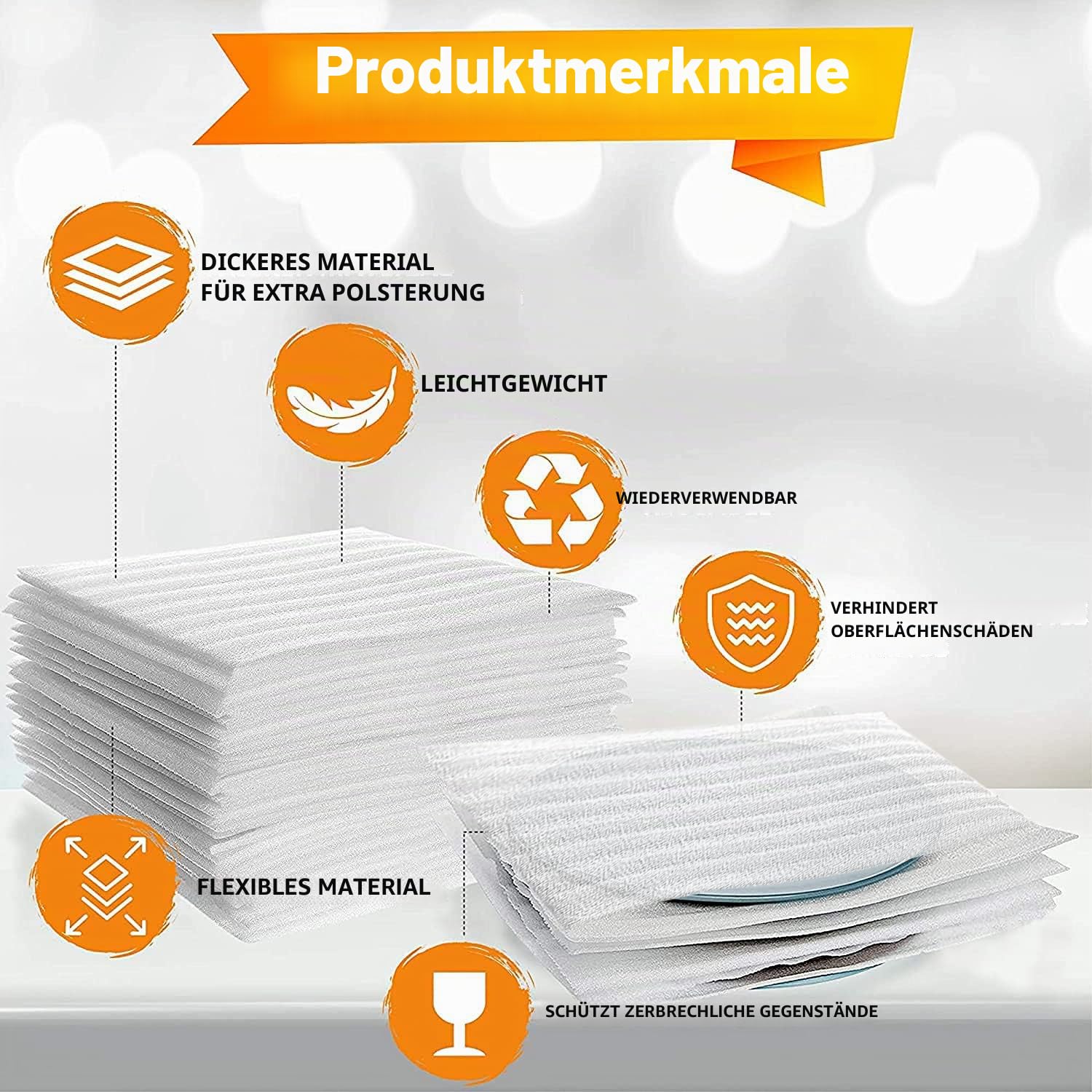 Schaumfolie Verpackungsmaterial Schaumstoff Beutel Kissenschaumbeutel 100Stk Schaumstoffverpackung Umzugspapier Umzugsverpackung für Glas Möbel Porzellan und Geschirr (30x30cm 30x20cm 20x20cm)