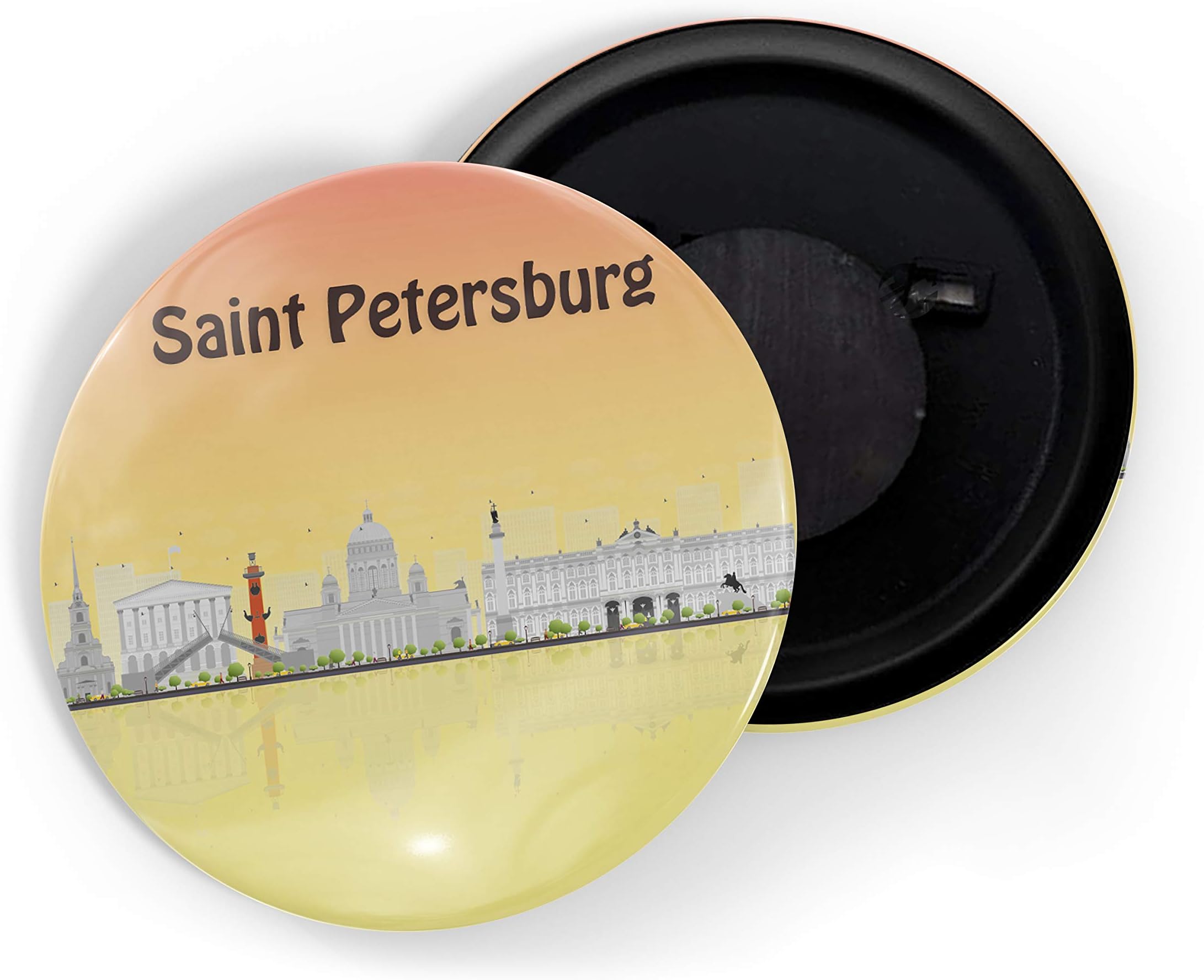 Fridge Magnet Multicolour Places Saint Petersburg Russian Port City Glossy Finish Design Pack of 1