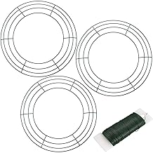 3 Pack Green Christmas Wire Wreath Rings 12inch Metal Wreath Frame,30cm Large Round Wire Wreath Frame for Christmas Wreath Making Rings Base,Wedding Garland Ring,Garden, Home Supplies DIY Crafts