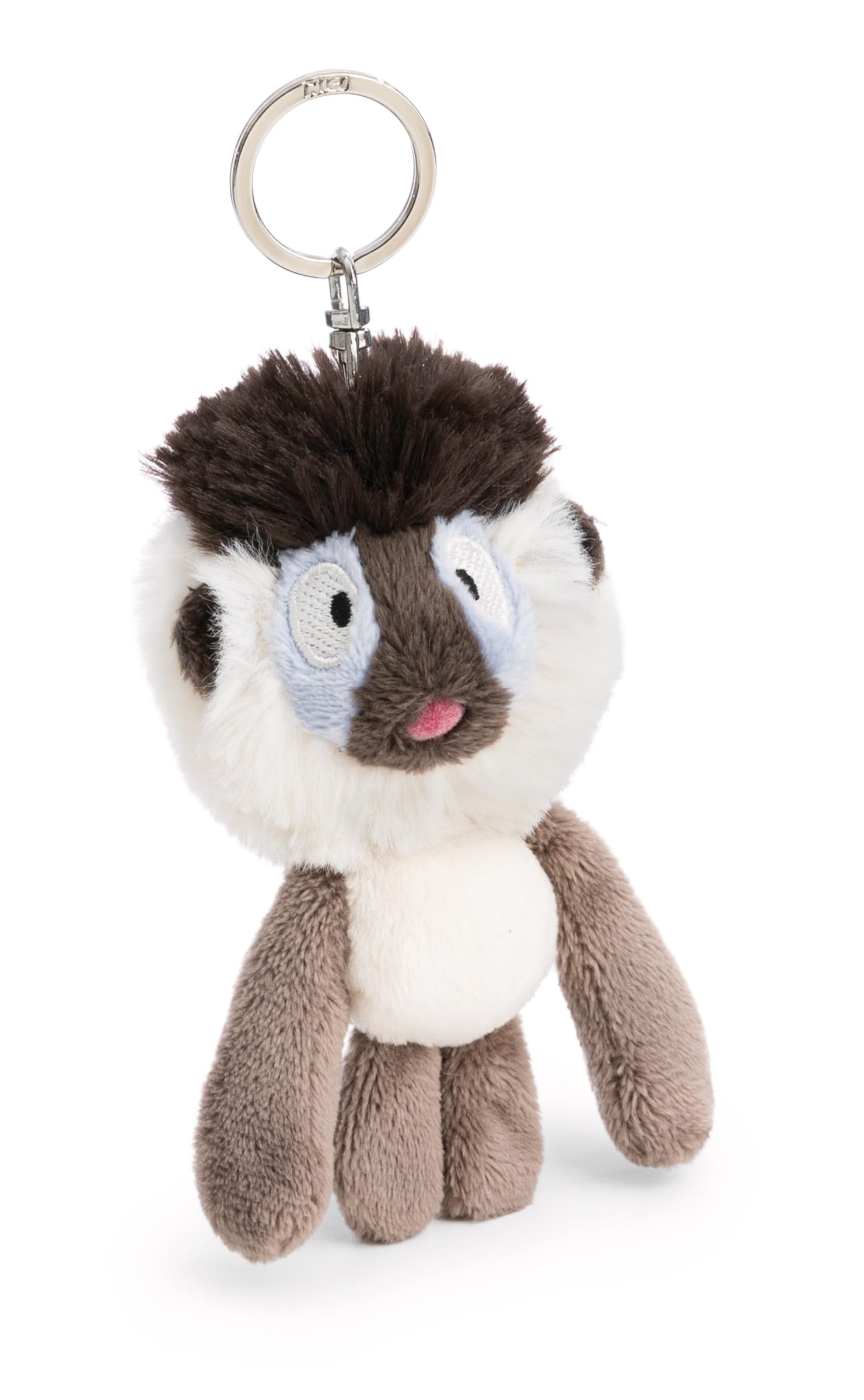 NICI 62731 Matuto Mandrill Keyring, Loyal Plush Companion for Rucksacks or Bags, Key Holder for Children and Adults, Grey, 10 cm