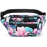 Waist Pack Bag Fanny Pack for Men&Women Hip Bum Bag with Adjustable Strap for Outdoors Workout Traveling Casual Running Hiking Cycling (New Black Flowers-1)
