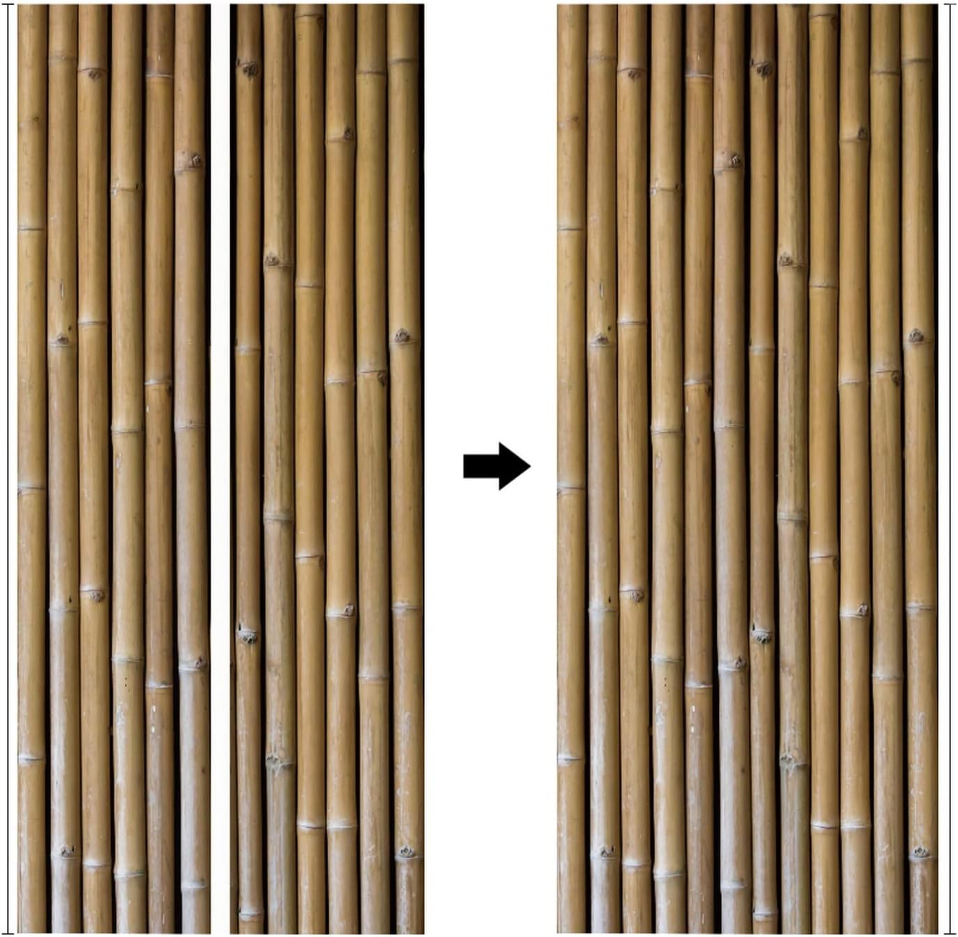 3D Door Stickers for Interior Doors Yellow Bamboo Stems Bamboo Fence Texture Vinyl Removable Self Adhesive Door Poster Wallpaper Mural Decals for Bedroom Office Bathroom 95 x 215 cm