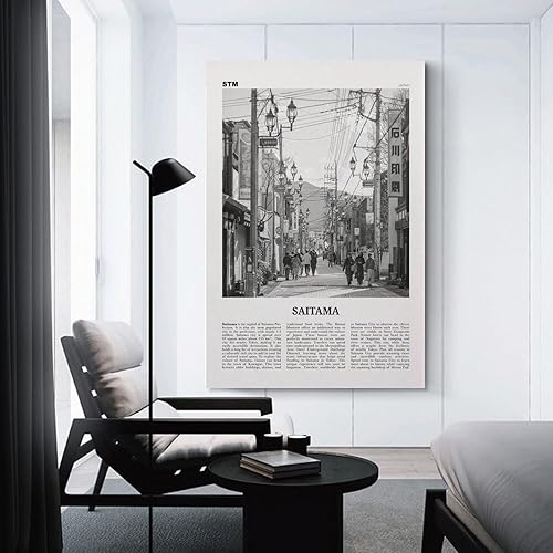 Miniatura 2 de Saitama Print Black And White, Saitama Wall Art, Saitama Poster, Saitama Photo, Saitama Wall Décor, Art Wall Decoration Poster Family Bar Restaurant