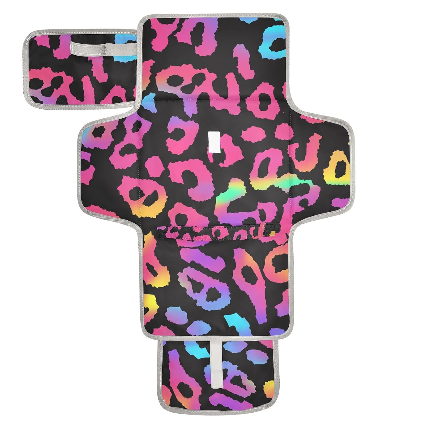 Neon Colorful Leopard Print Reusable Changing pad for Baby with Tissue Pocket Baby Portable Changing pad with Built-in Pillow cambiador de pa?ales para Bebes