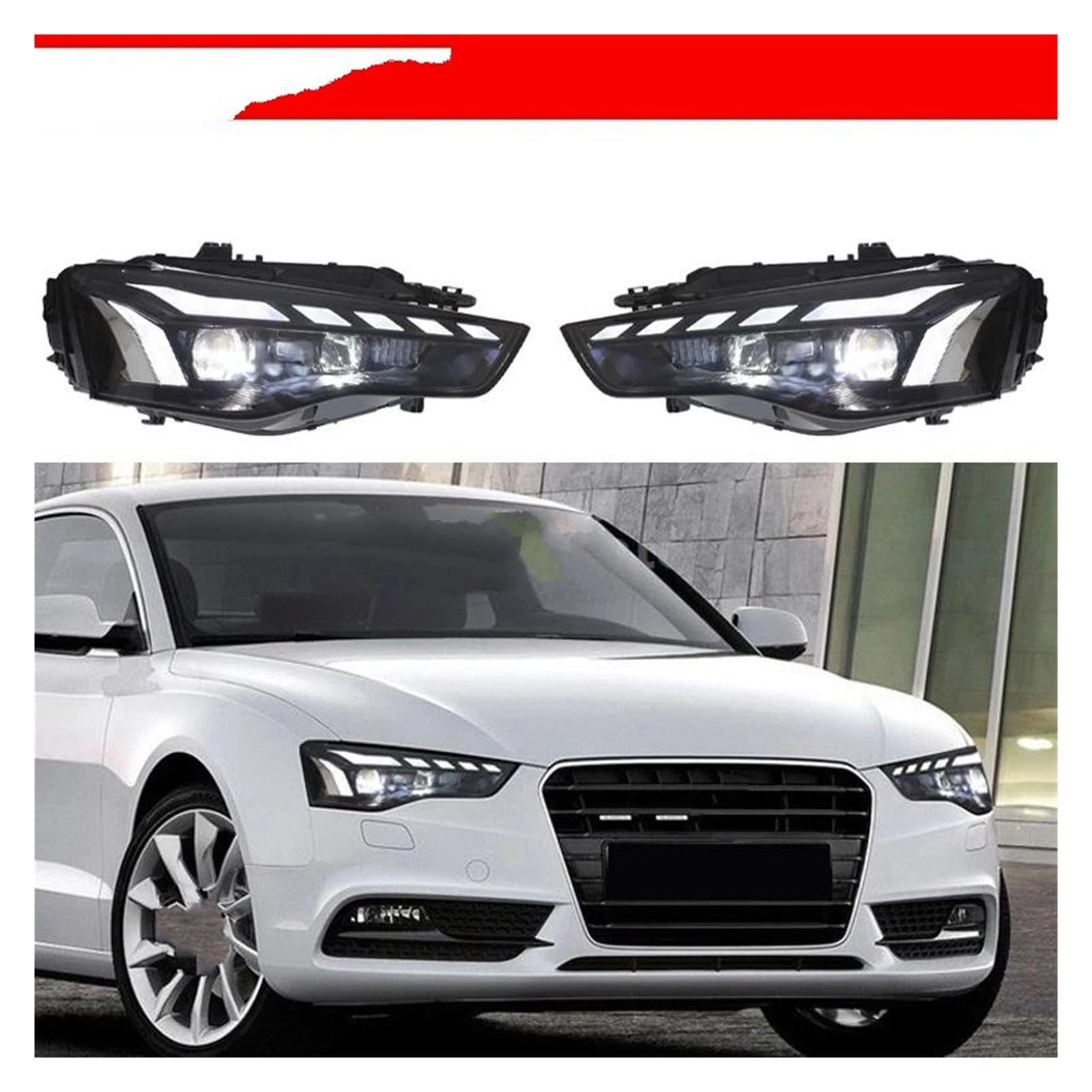 Luces Coche Faro Delantero Para A5 2012-2016 Lente Proyector Conjunto Faros Accesorios Iluminación Para Coche Lámpara Delantera