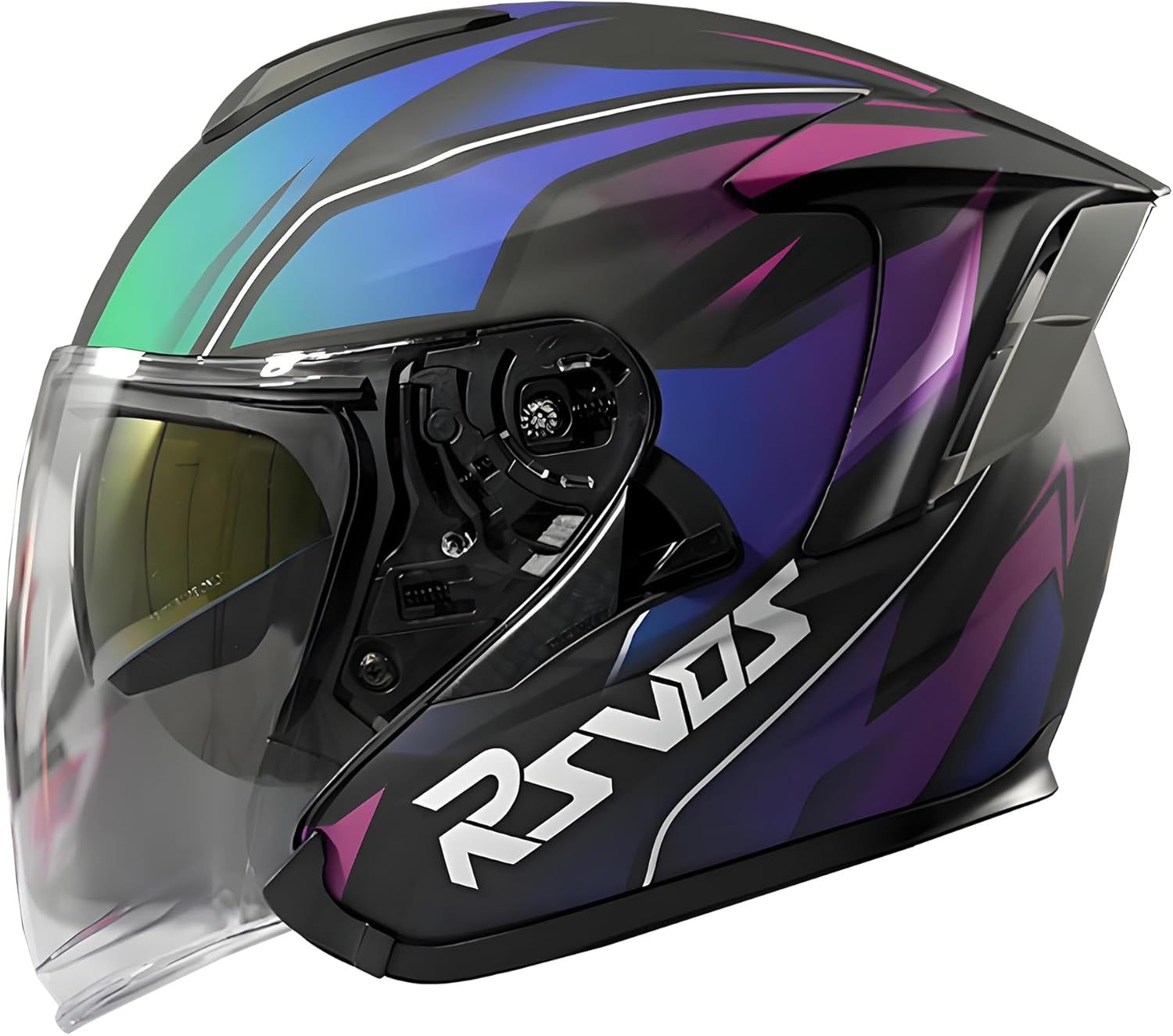 SanQing Open Face Motorcycle Helmets Adults Dual Vision 3/4 Half Shell Helmet for Motor-Bike Scooter Biker Men Women DOT Approved