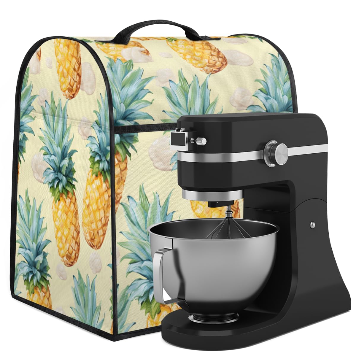 Coffee Maker Cover Watercolor Pineapple Kitchen Appliance Covers Small Appliance Covers Blender Cover Juicer Cover Dust Covers for Kitchen Appliances with Top Handle and Pockets,Washable,B689