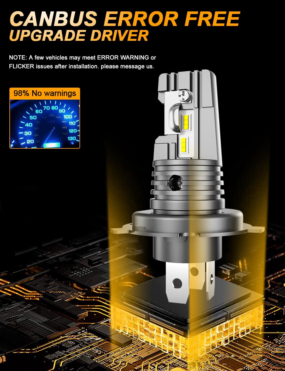 Lampadina H4 LED Per Moto - 6000K Bianco - Abbagliante/Anabbagliante - Plug And Play