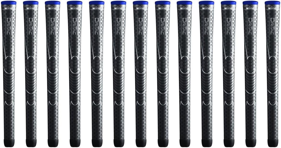 Winn Dri-Tac Midsize (+1/16 Inch) Dark Gray 13 Piece Golf Grip Bundle (