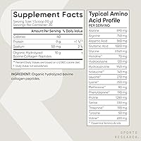 Vista 5 de Sports Research® Péptidos de colágeno orgánico - Polvo de proteína de colágeno hidrolizado tipo I y III hecho de manera sostenible a partir de vacas