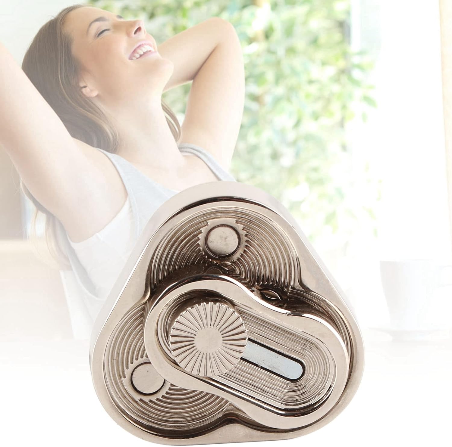 Tricyclic Spinning Slider Adult Metal Portable ADHD Autism Anxiety Stress Reduction Push Slider Sensory Toys Fun Desktop Toys Gifts for Men