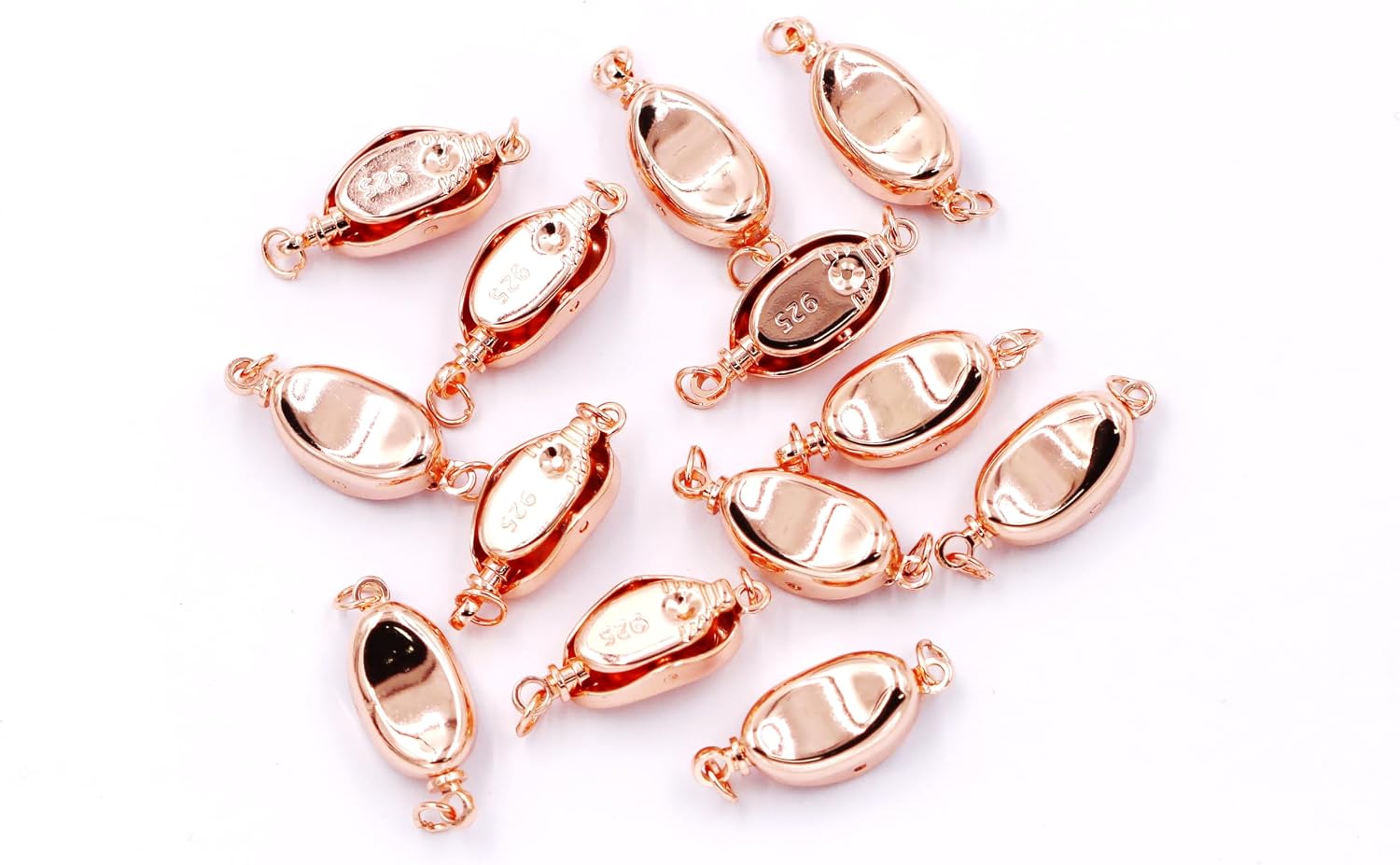 Excellent Quality Jewelry Accesory 30 Sets Oval Clasp for Jewelry Making 8 * 19mm Rose Gold