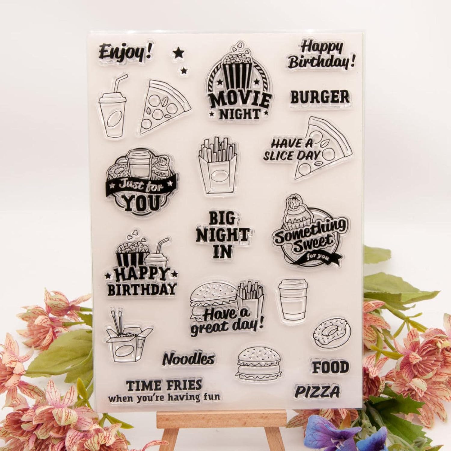 Rubber Stamps for Craft,Pizza and Burger Clear Stamps