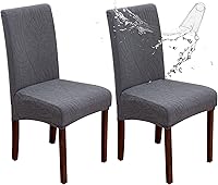 Vista 42 de Genina Fundas impermeables para sillas de comedor, fundas elásticas de jacquard para sillas de comedor, extraíbles y lavables, protector de silla
