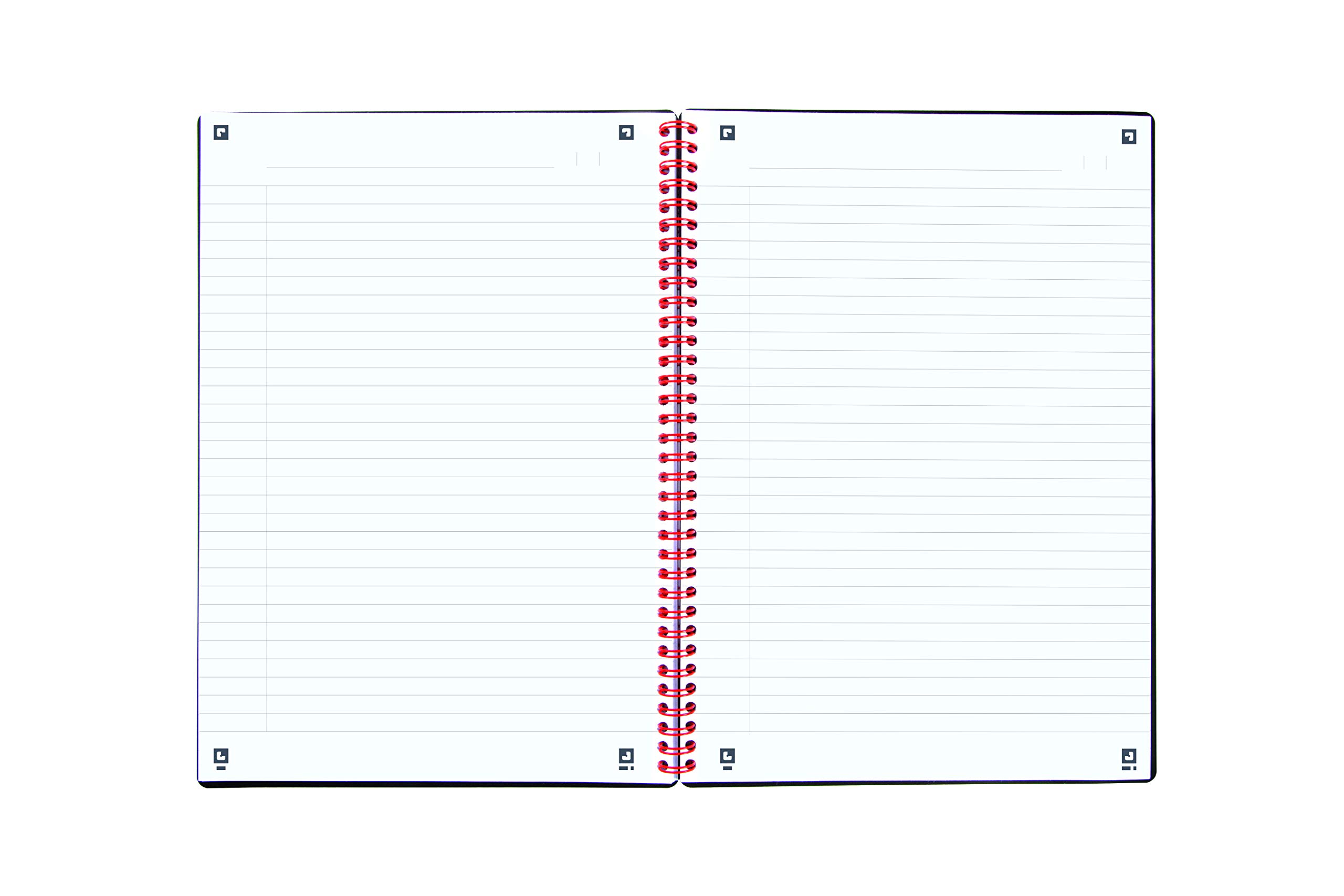 Oxford Black n' Red Cahier à Spirale 14,8x21 cm 140 Pages Lignées A5 Noir (Lot de 3)
