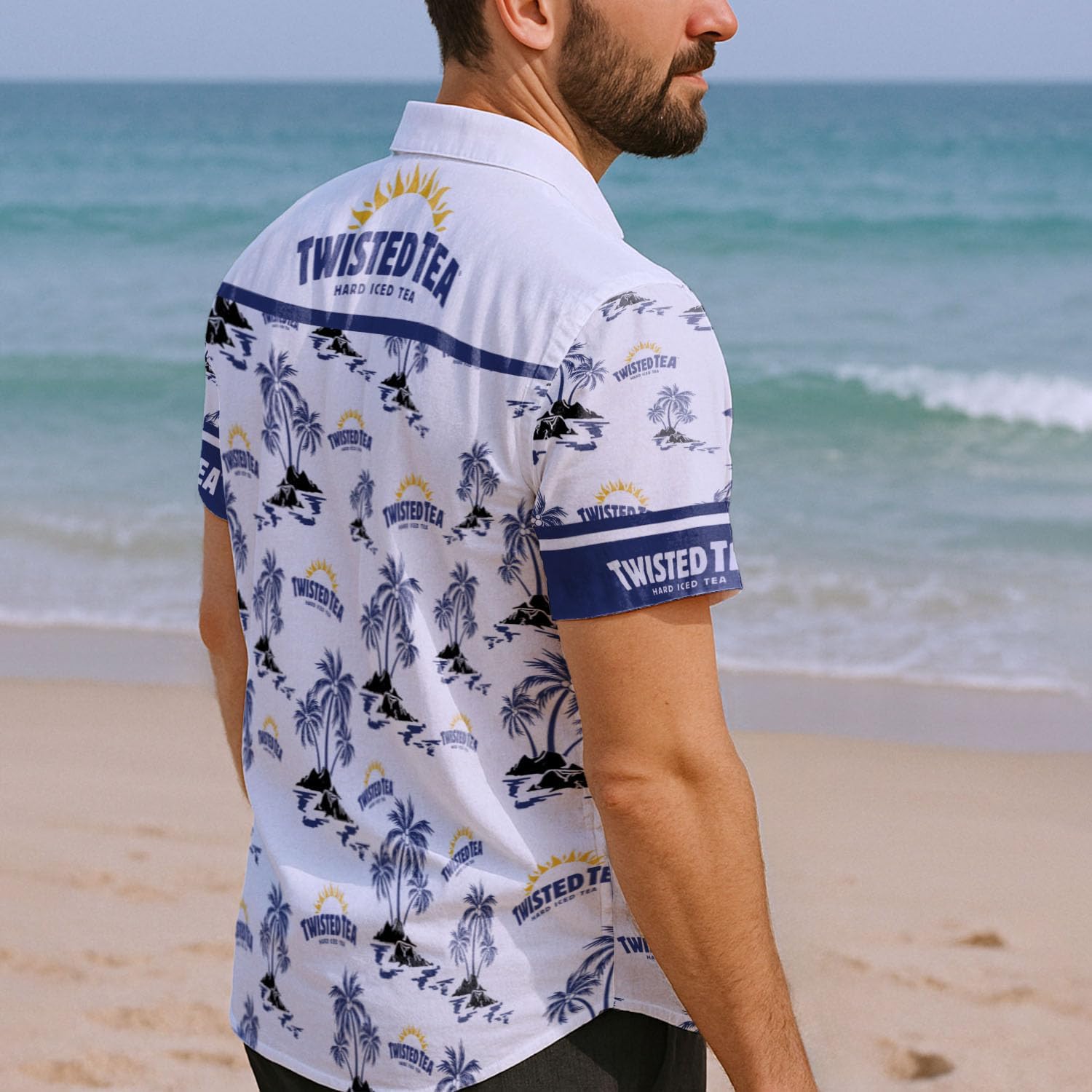 Alcohol Hawaiian Shirt for Men, Drinking Button Up Shirt Short Sleeve, Liquor Button Down Shirt - Image 3