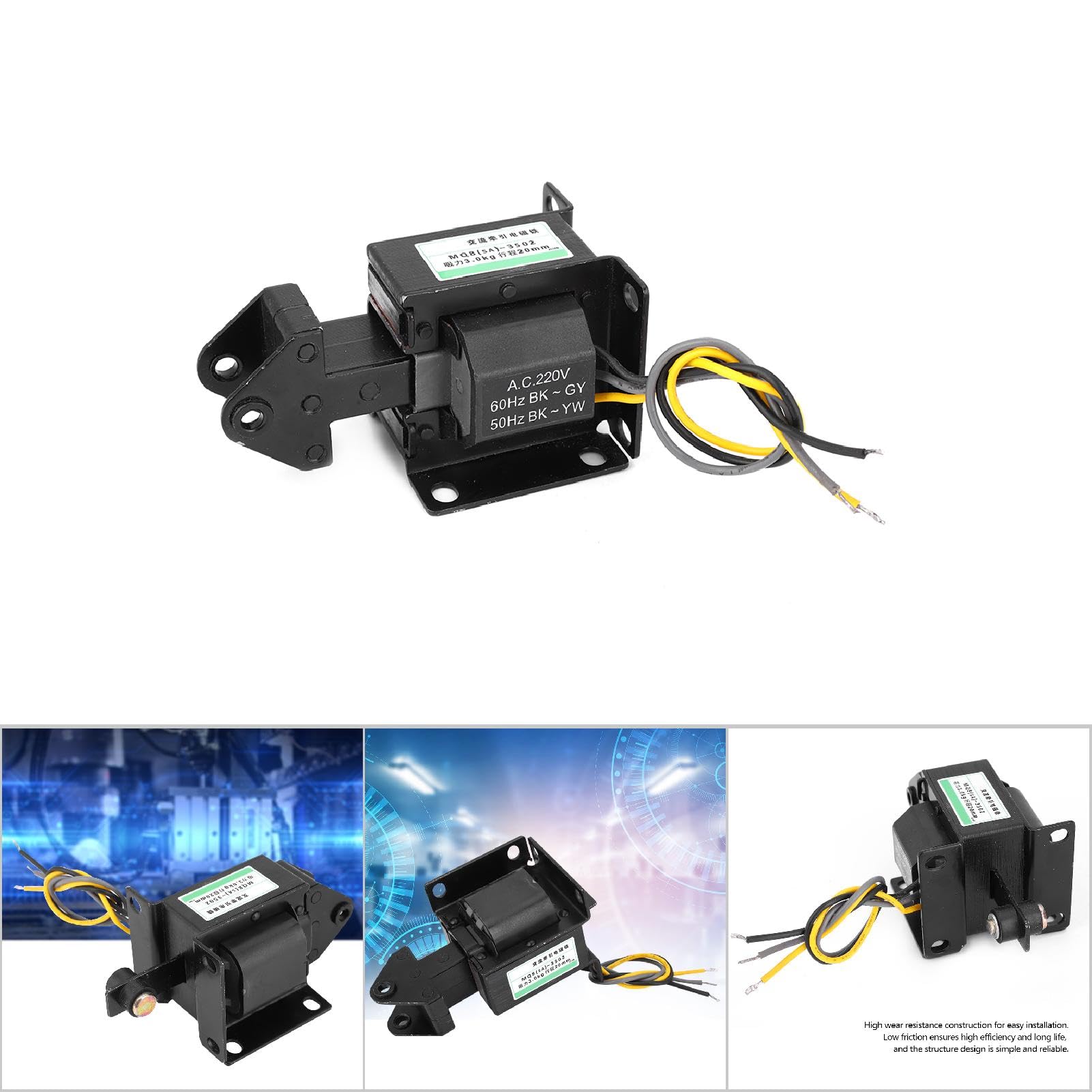 Elettromagnete di trazione AC Alta resilienza Installazione facile 220VAC 29.4N Corsa 20mm per automazione industriale