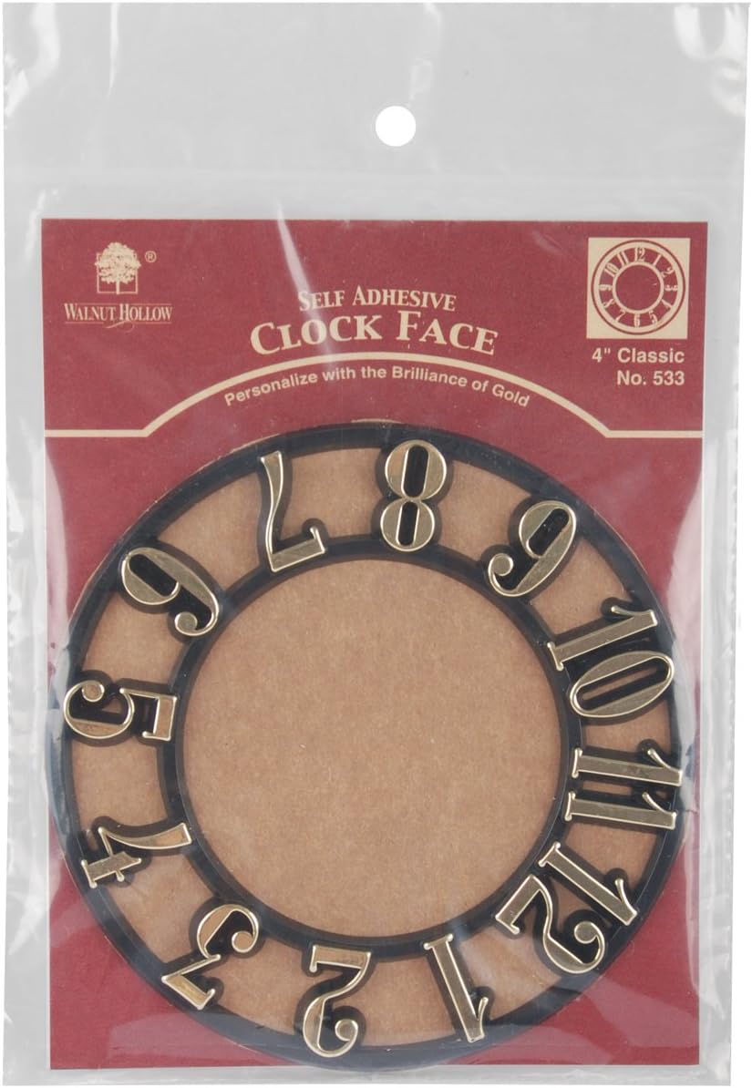 Walnut Hollow 4" Classic Self Adhesive Clock Face 533 New