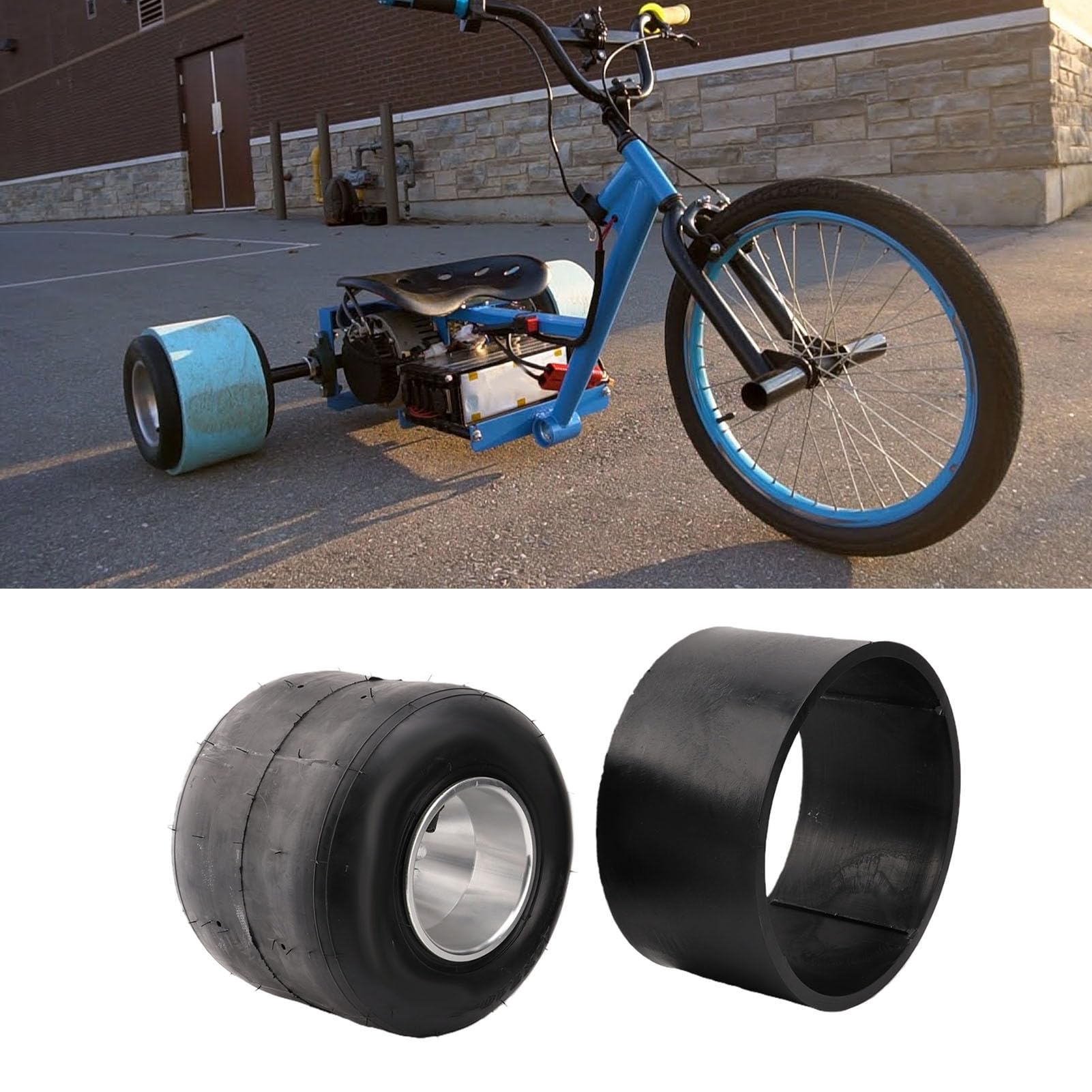 Yctze 11x7.10 5 Go Kart Tubeless Pneumatico Ruote da Posteriori da 5, Pollici con Cerchi in Lega di Alluminio Leggero per Drift Trike Drifting Scooter