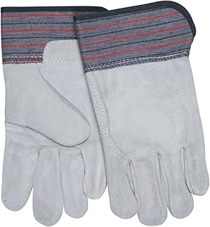 MCR Safety 1317 Select Shoulder Full Leather Back Palm Gloves with 2-1/2-Inch Safety Cuff, Natural Pearl, Large, 1-Pair