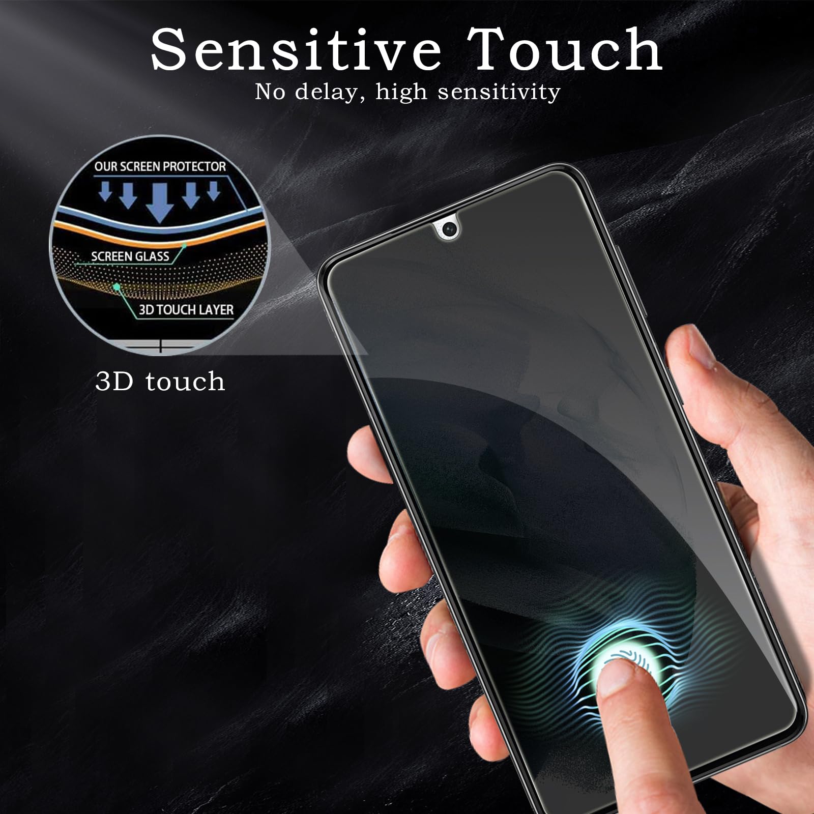 Pellicola protettiva per la privacy per Samsung Galaxy S21 5G, accessori in vetro temperato infrangibile, pellicola in vetro temperato anti spia, compatibile con custodie, ultra resistente