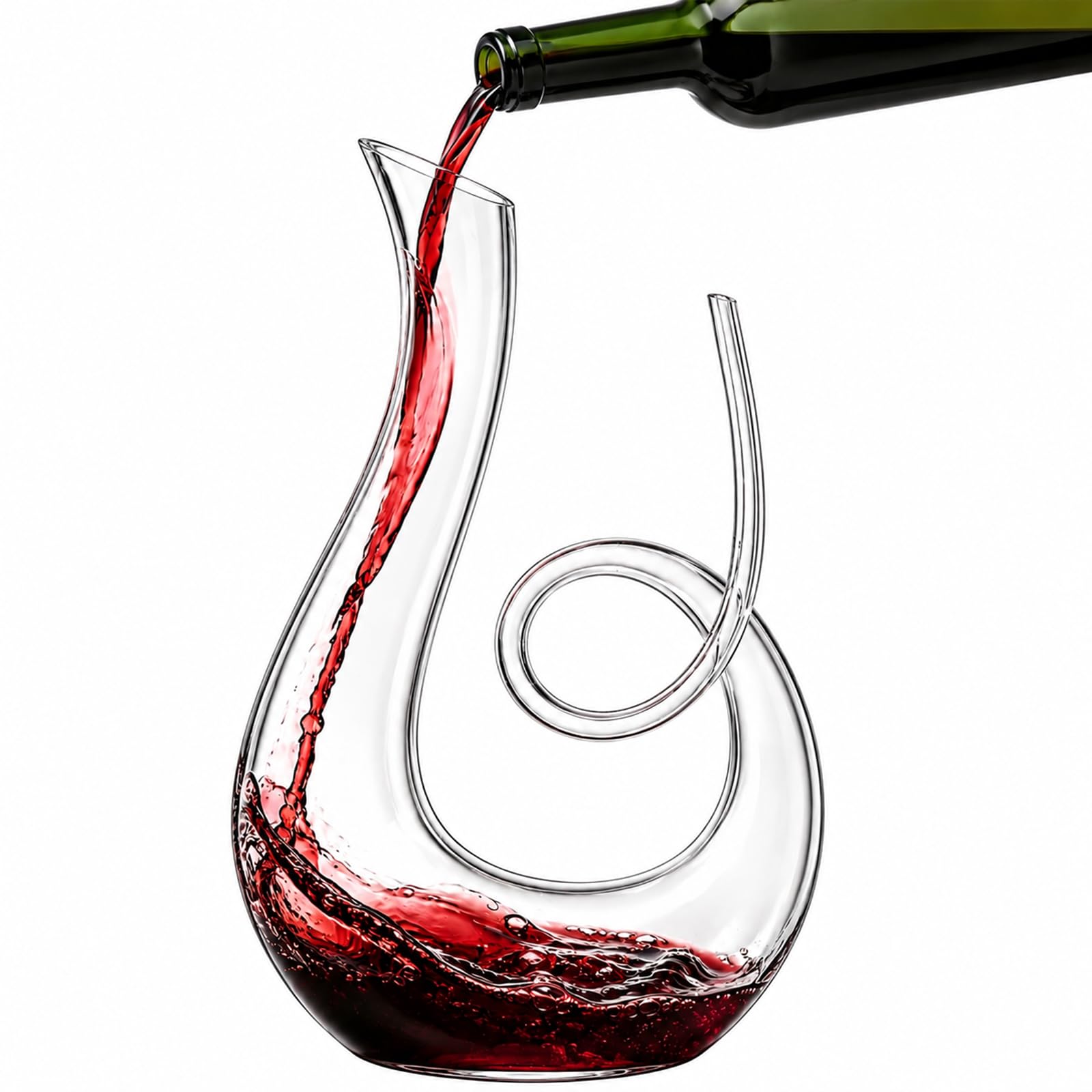 EVERGOODS Crystal Wine Decanter Aerator Red Wine Carafe Slanted Spout Gift