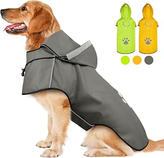 Hunderegenmantel Hund Regenjacke Wasserdicht Reflektierend Kapuze XL