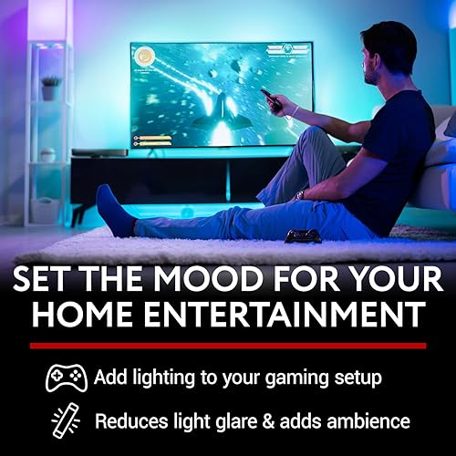 Miniatura 6 de IMPRESA Paquete de 4 pies antideslizantes en ángulo de iluminación ambiental para barra de luz Philips Hue Soporte de iluminación ambiental para