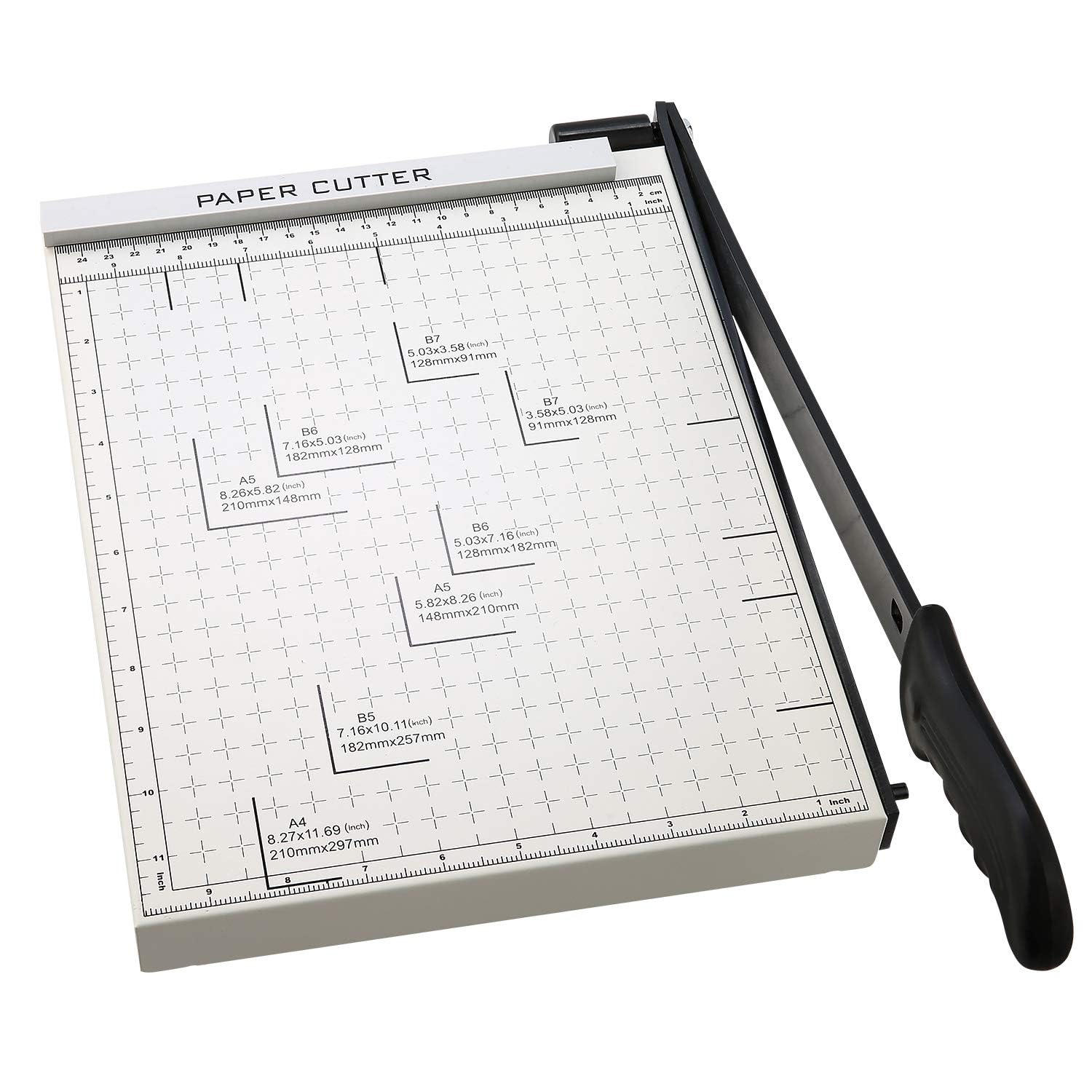 Meykey Paper Cutter Professional Photo Cutter Lever Cutter Paper Cutter Scrap Machine Cutter for Photo, Paper, Cardboard, A4, White