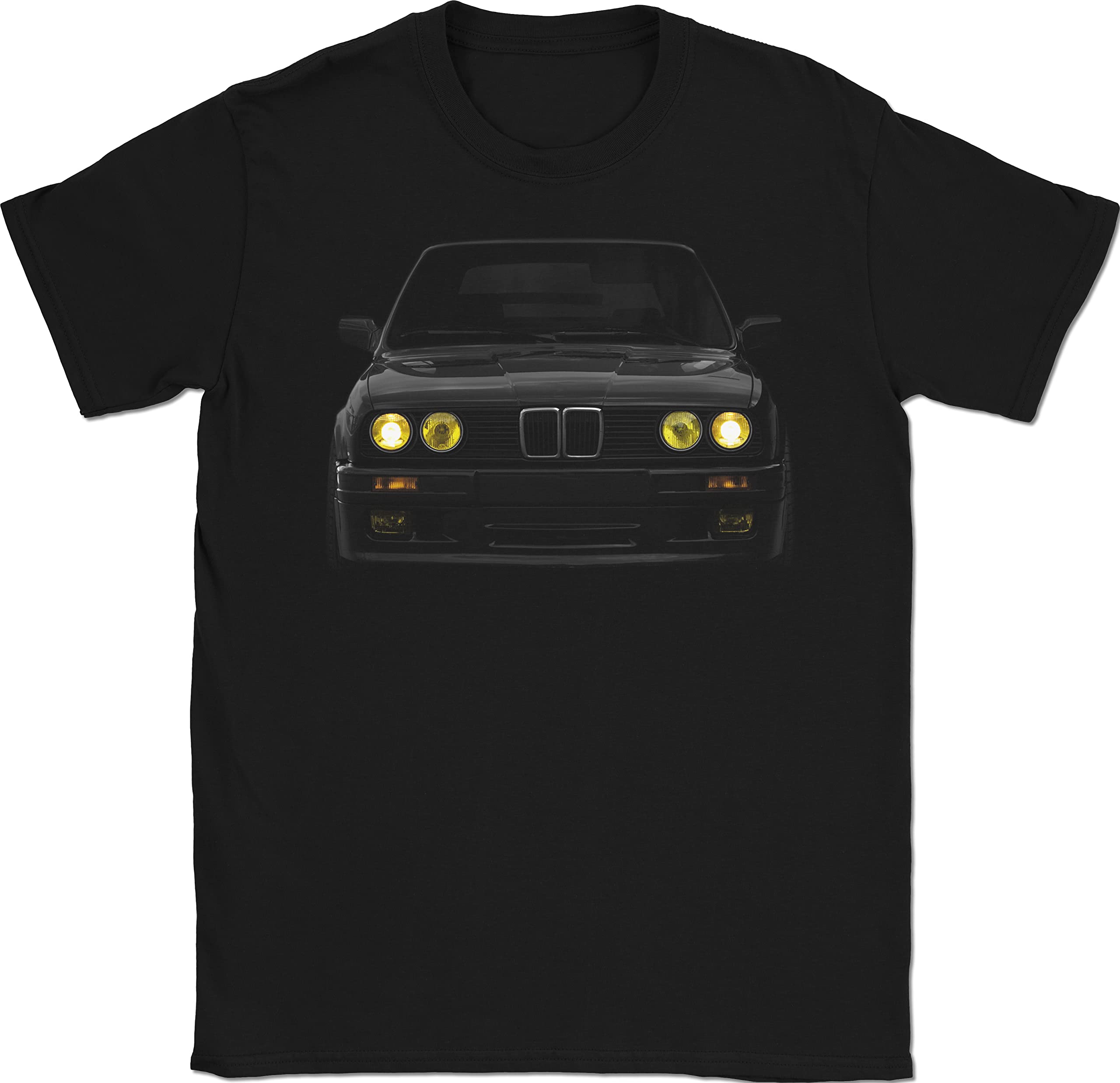 T-shirt Bimmer E30 Yellow Headlights 100% Cotone