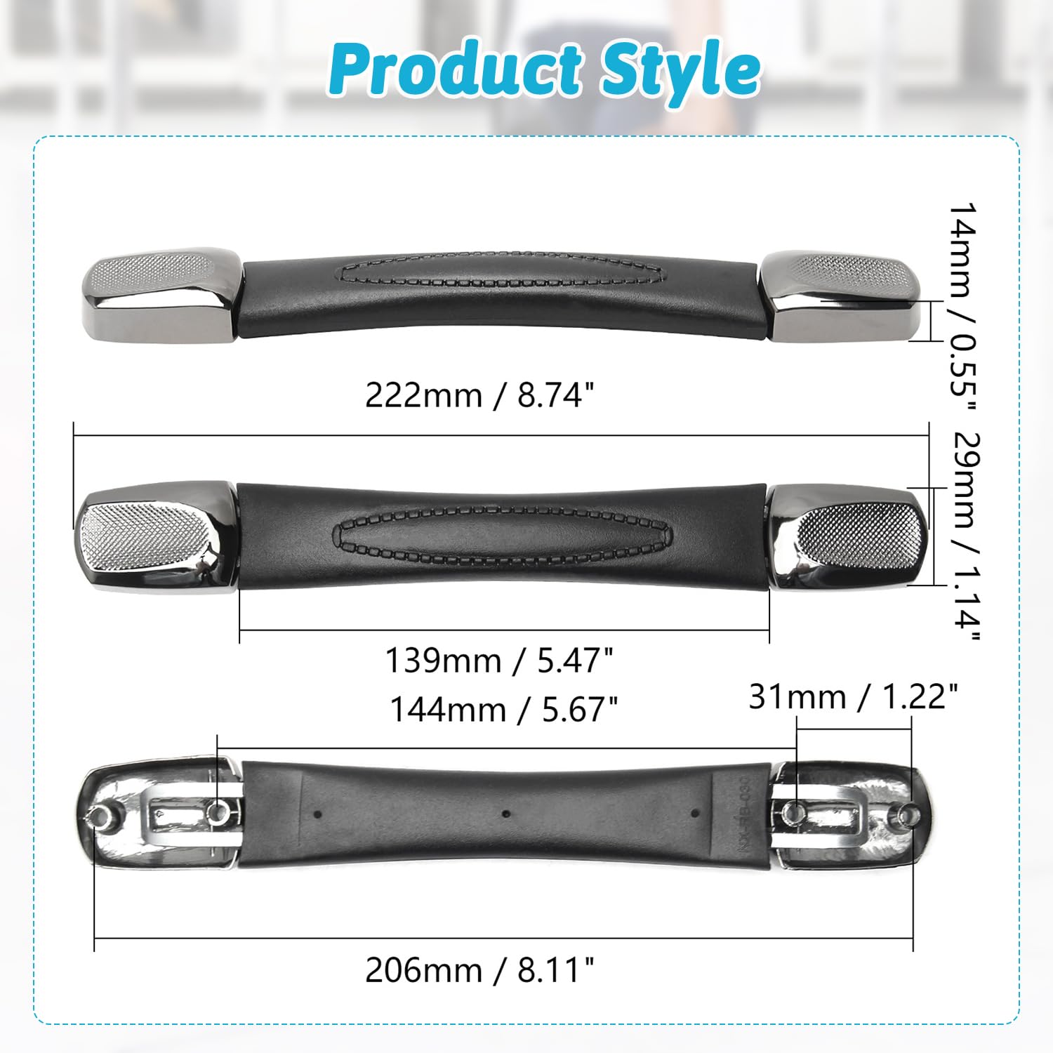 MroMax Maniglia Per Valigia Di Ricambio In Plastica, 23,2 Cm, Colore Nero - Impugnatura Ergonomica Per Bagagli E Scatole