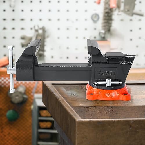 Miniatura 26 de VEVOR Tornillo de banco, ancho de mandíbula de 4.5 pulgadas, apertura de mandíbula de 3.3 pulgadas, base de bloqueo giratoria de 240 grados