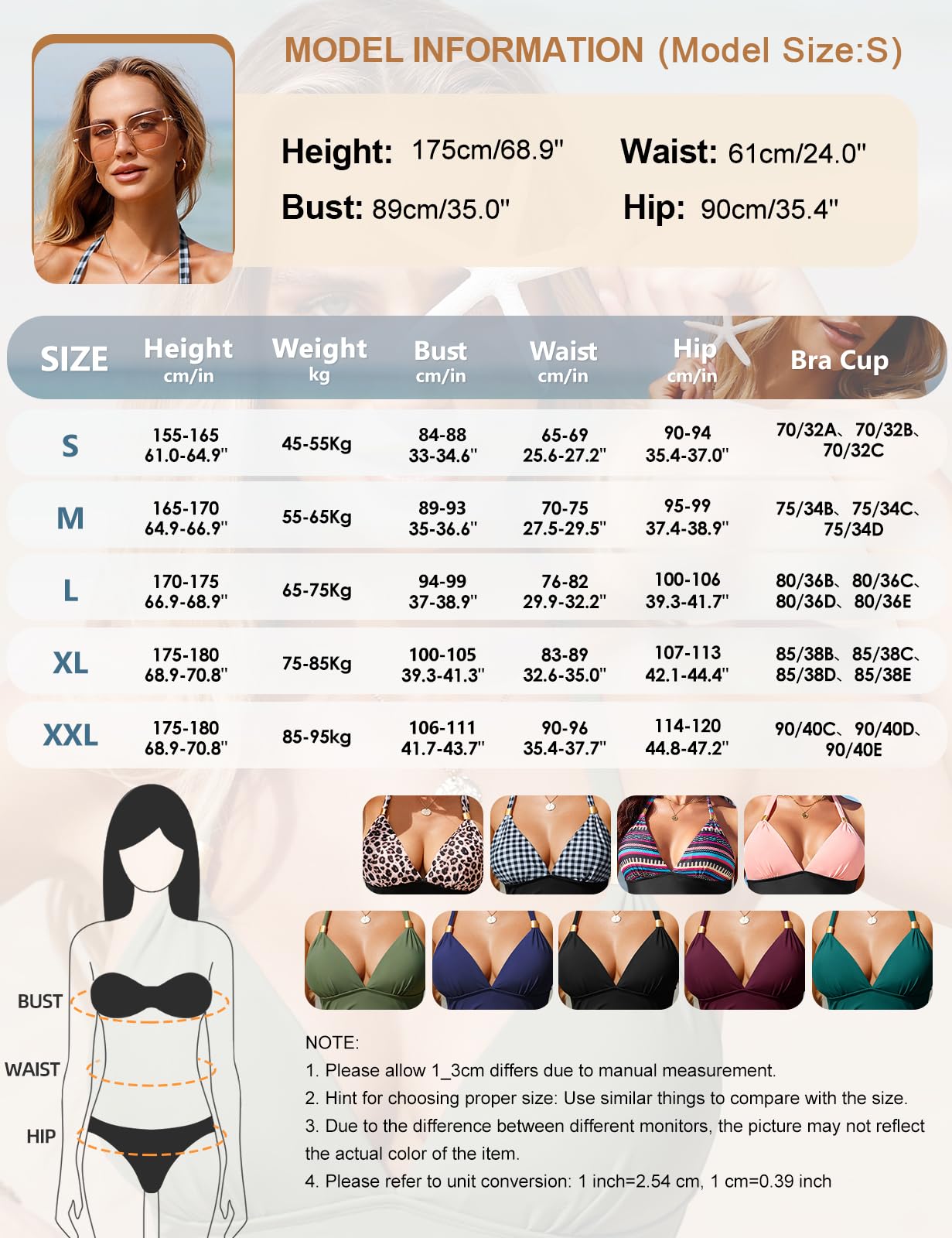 Svanco Donna Costume da Bagno Intero Sexy con Coppe Imbottiti Push Up Bikini Un Pezzo Tankini Swimwear Costumi Interi con Tracolla Regolabile Pancia Curvy Estate Beachwear