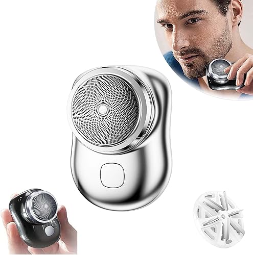 Miniatura 9 de DASHENRAN Afeitadora eléctrica portátil Mini-Shave, maquinilla de afeitar eléctrica para hombres, carga recargable fácil de usar con un botón para