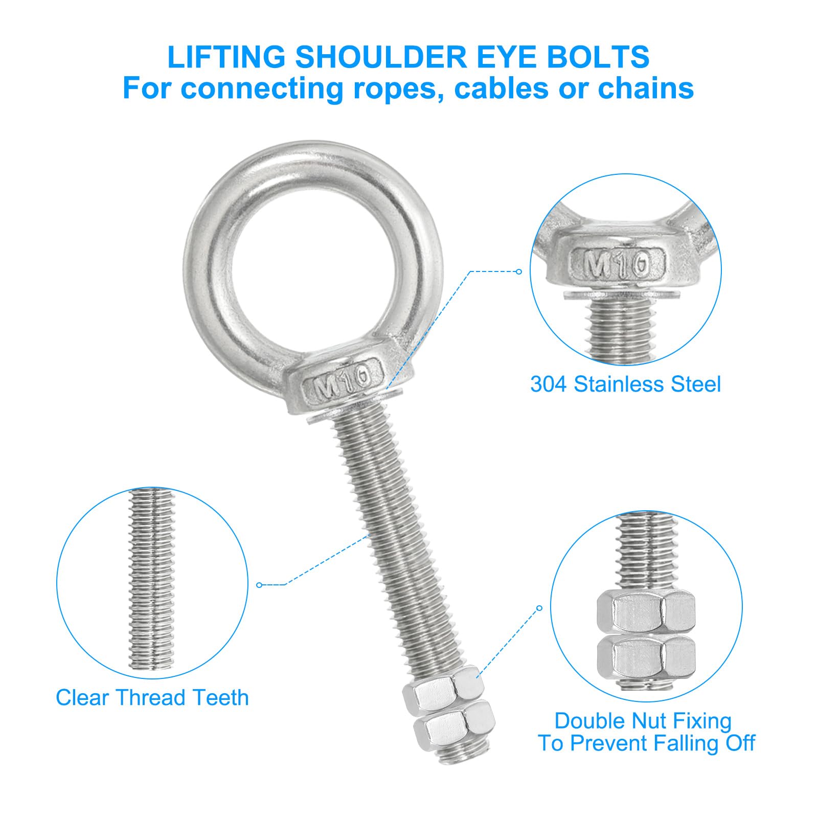 PATIKIL Lifting Shoulder Eye Bolts - Image 4