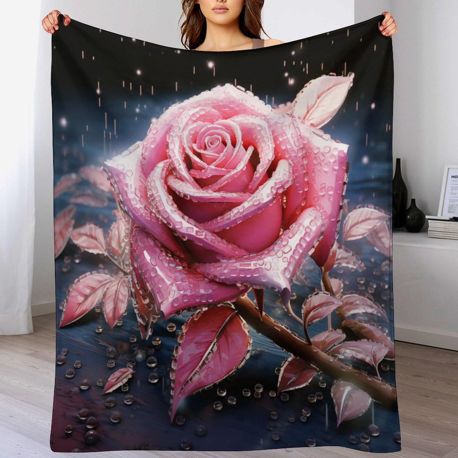 Couverture lit anti-froid polaire rose en flanelle douce pour canapé et sofa