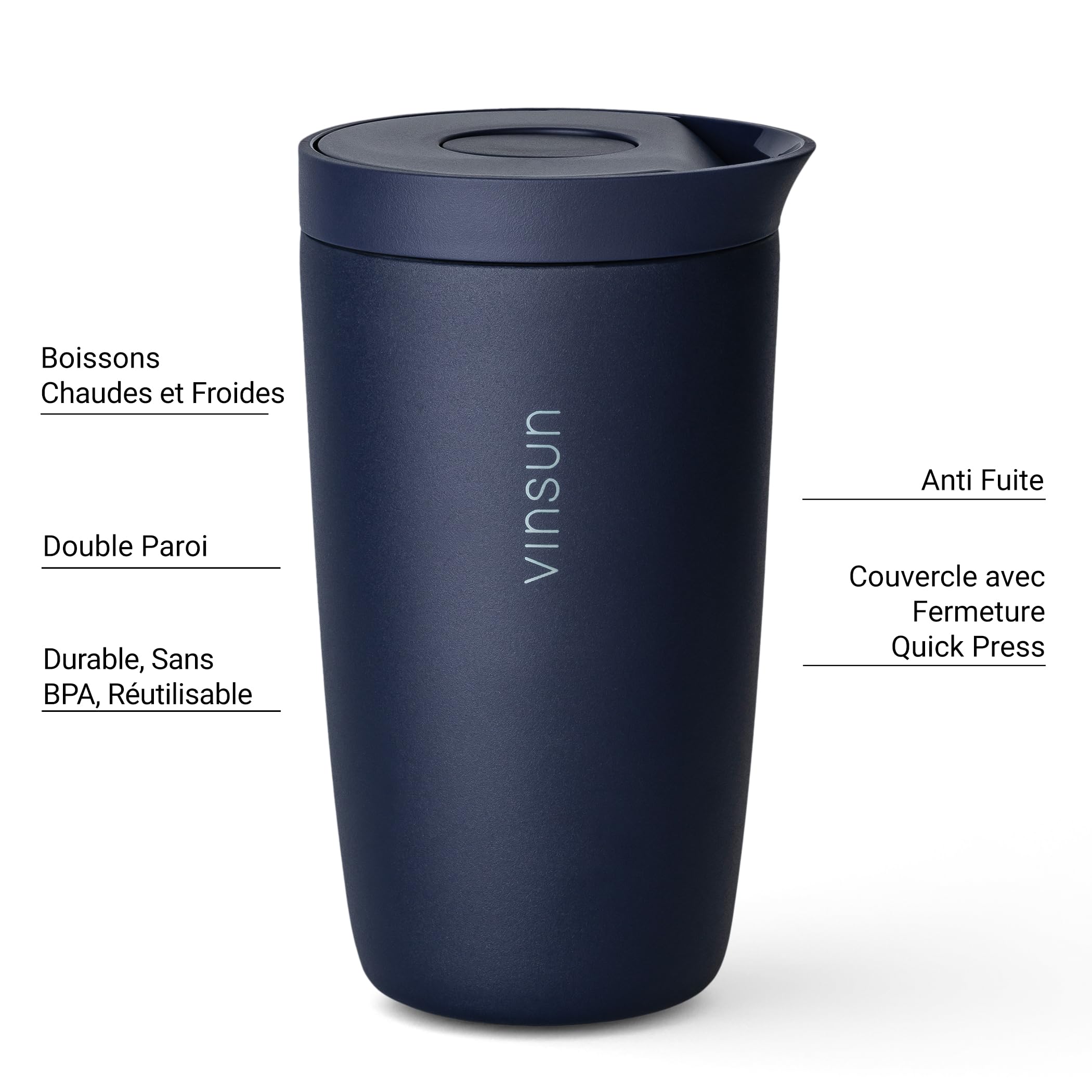 OutIn Mug Isotherme de Voyage à Café Outdoor avec Couvercle à Renversement Anti-Fuite, en Acier Inoxydable 350 ml (12 oz) pour Boissons Chaudes & Froides | Votre wishlist sur
