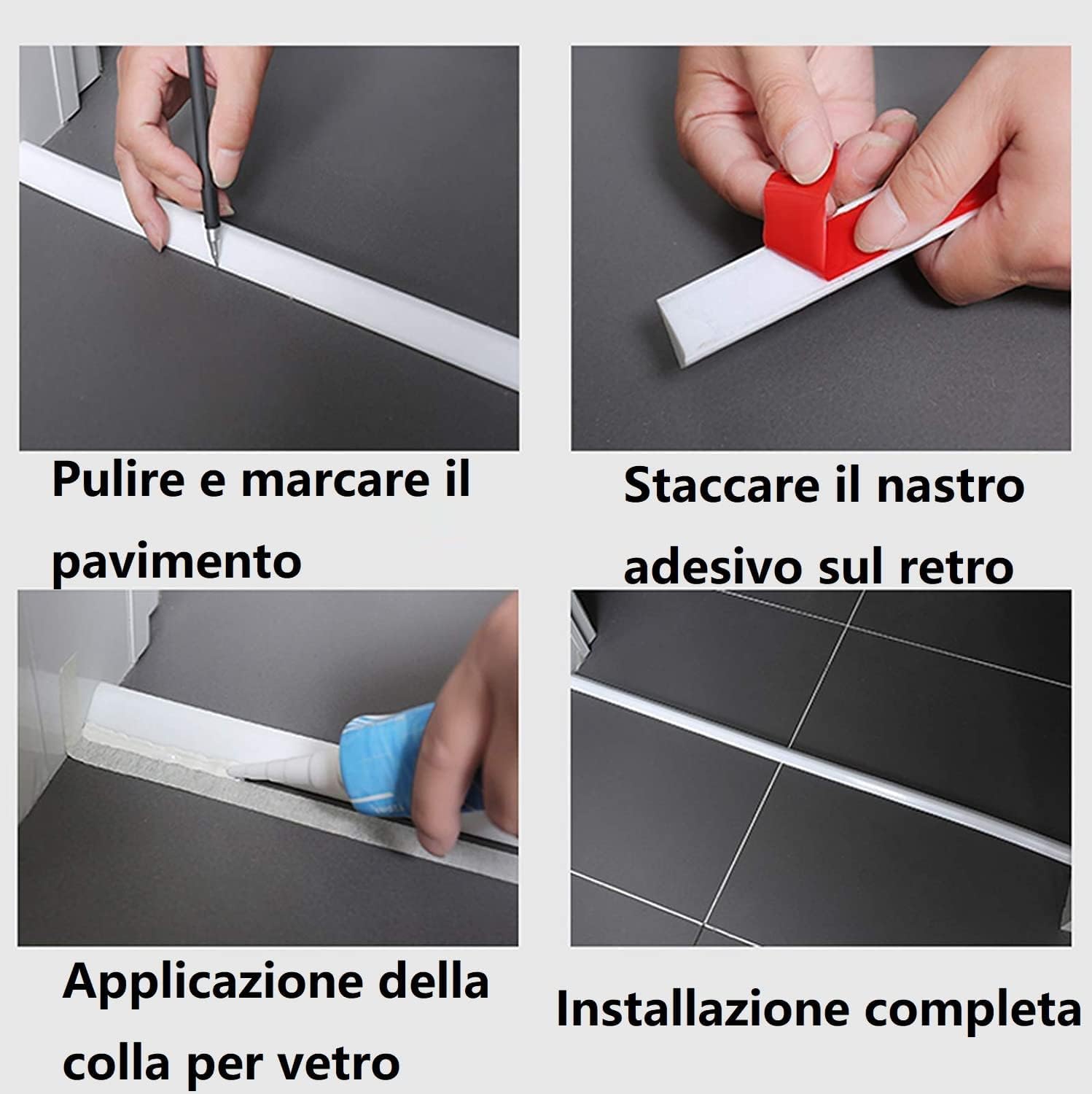 Barriera Doccia In Silicone Autoadesiva | 100 Cm, Bianco | Impermeabile Antiacqua Per Doccia - Foto 6