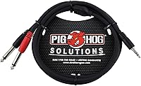 Vista 1 de Pig Hog PB-S3410 3.5 mm Stereo to Dual 1/4" Mono (Male) Stereo Breakout Cable, 10 Feet