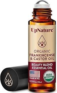 UpNature Organic Castor Oil and Frankincense Eye Roller – 100% Organic Castor Frankincense Oil for Face - Puffy Eyes Beauty Roll On