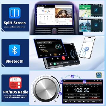 9inch Android 14 Car Stereo for Kia Ceed JD 2012-2016 Car Radio with Wireless Carplay Android Auto Touch Screen Double Din GPS Navi WiFi Bluetooth Mirror Link EQ FM Receiver RDS SWC, 2+32G