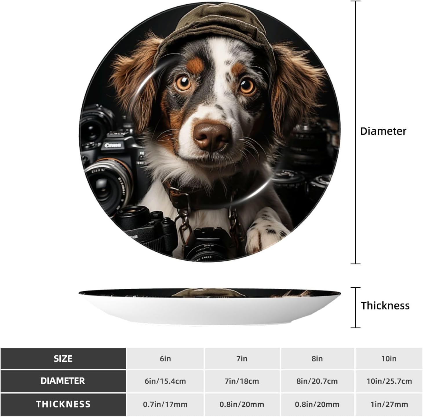 Decorative Plate Art Crafts Bone China Decorative Plate with Display Rack Souvenir Wall Decor Ceramic Ornaments Dinner Plates Ceramic Decoratives Plates for Home Office 10in