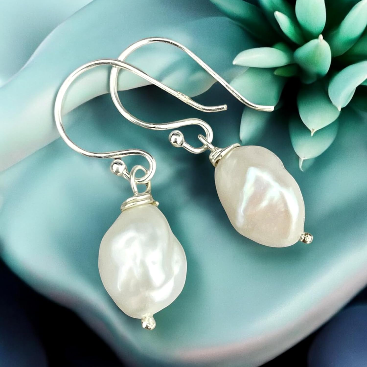 MadamLili Pearl Earrings | Sterling Silver Dangle Earrings | Hypoallergenic & Waterproof Jewelry | Elegant Pearl Drop Earrings for Women | Wedding, Anniversary & Birthday Gift - Image 3