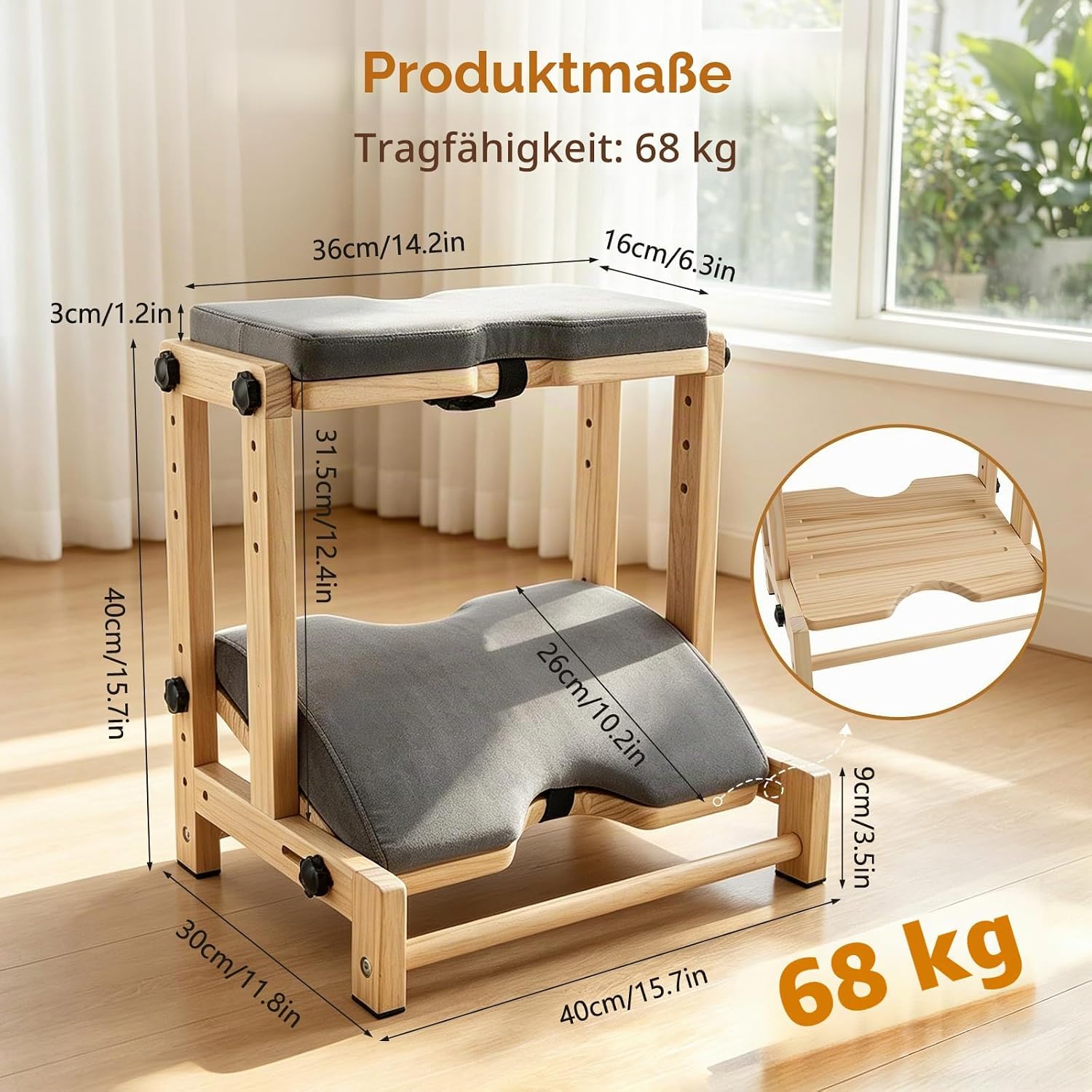 Poggiapiedi da Scrivania Doppio Strato con Cuscinetto Rimovibile, 4 Livelli | Poggia Piedi per Scrivania Regolabile con Base Antiscivolo, Schiuma Ergonomica per Ufficio e Casa, 40x30x40 cm