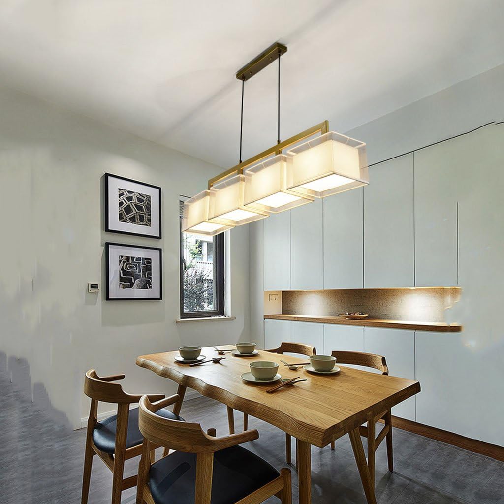 Amazoncom Chandeliers Iron Art Modern Simple Living Room Dining Table Northern Europe Single Head Rectangle Color Gold