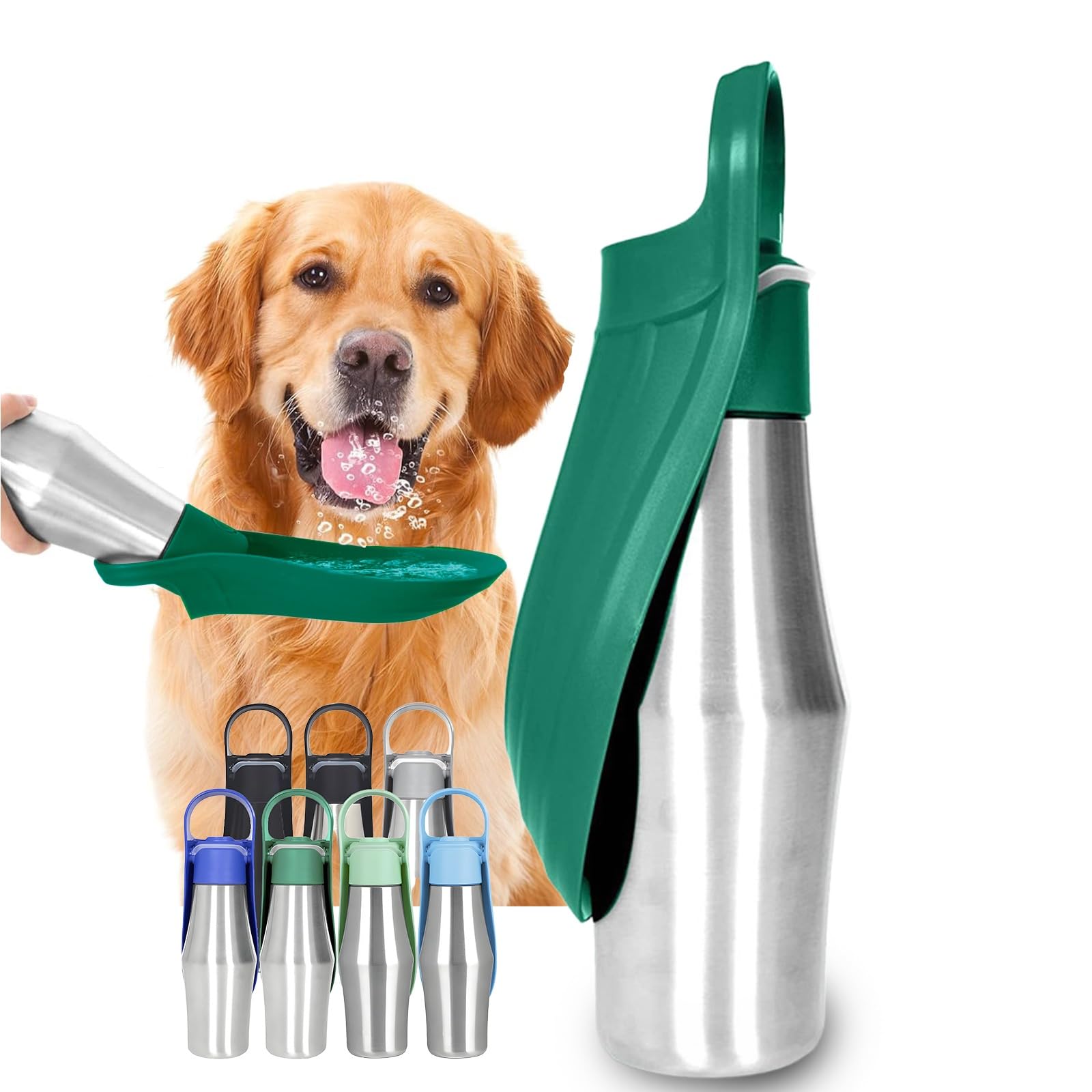Portable Stainless Steel Dog Water Bottle, Practical and Leakproof Water Dispenser Travel Bowl for Puppies, 304 for Outdoor Walks, Pet Water Cup