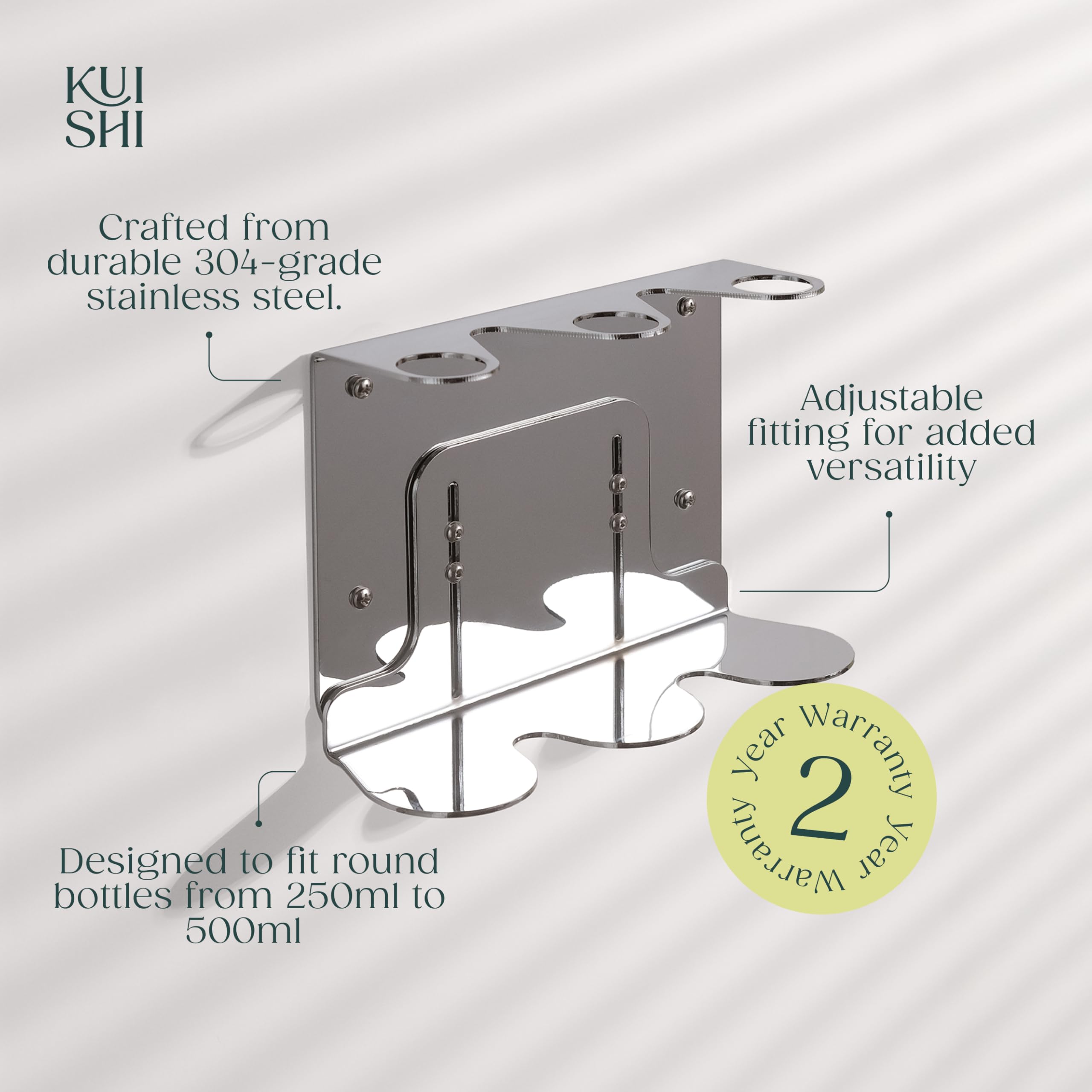 Set di 3 dispenser da parete per doccia, cromato, con staffa in acciaio inox, facile ricarica, per bagni di lusso