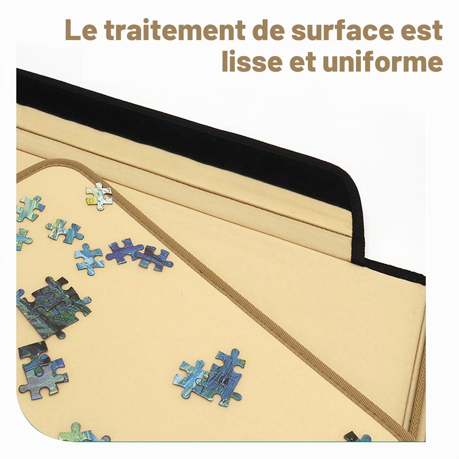 Plateau Puzzle 1000 Pieces,Plateau Puzzle, Planche de Rangement pour Puzzle avec Compartiments de Tri et Planche Amovible, Surface Antidérapante,Planche de Puzzle avec Housse Portable