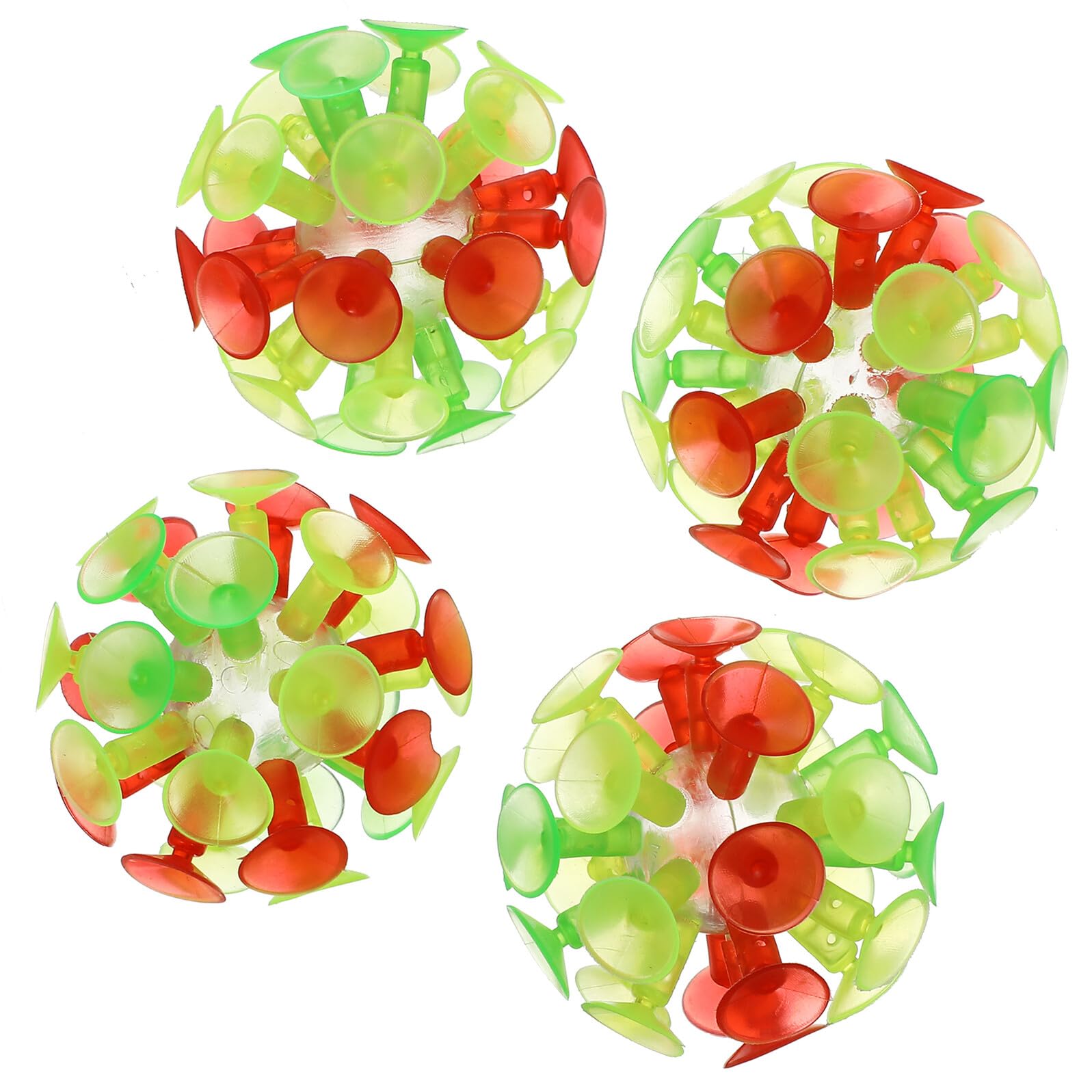 FUNOMOCYA 4pcs Suction Ball Suction Cup Spinning Ball Soft Fidgets